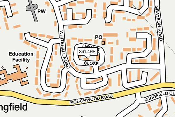 S61 4HR map - OS OpenMap – Local (Ordnance Survey)
