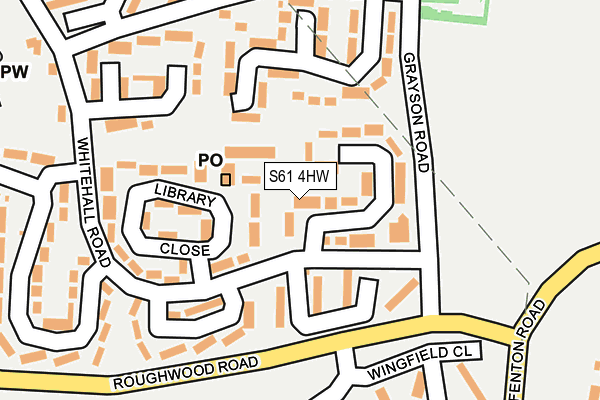 S61 4HW map - OS OpenMap – Local (Ordnance Survey)