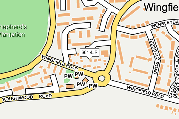 S61 4JR map - OS OpenMap – Local (Ordnance Survey)