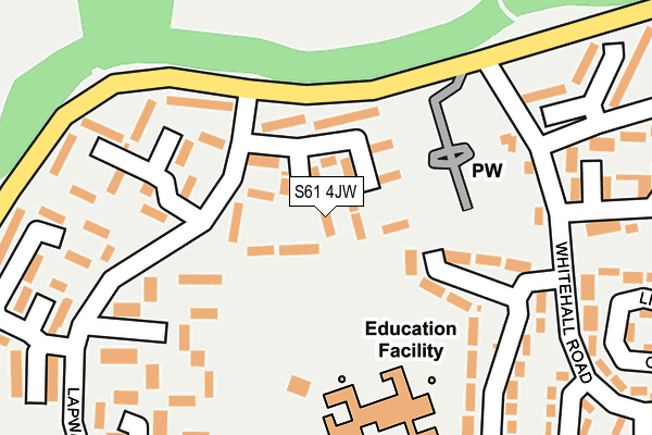 S61 4JW map - OS OpenMap – Local (Ordnance Survey)