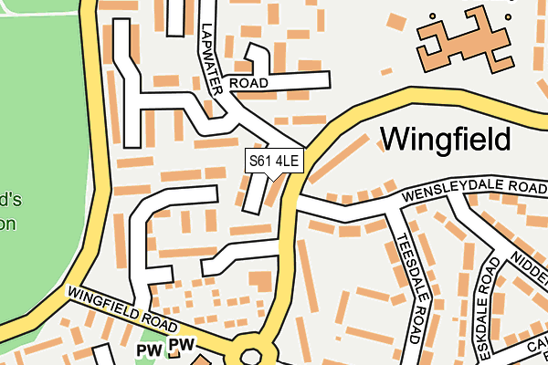 S61 4LE map - OS OpenMap – Local (Ordnance Survey)