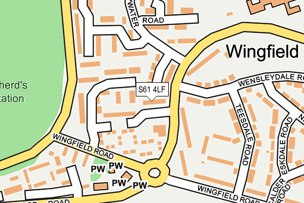 S61 4LF map - OS OpenMap – Local (Ordnance Survey)
