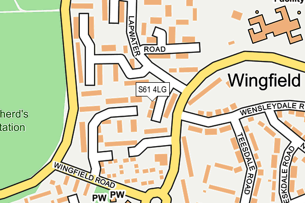 S61 4LG map - OS OpenMap – Local (Ordnance Survey)