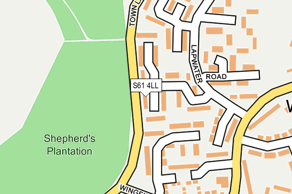 S61 4LL map - OS OpenMap – Local (Ordnance Survey)