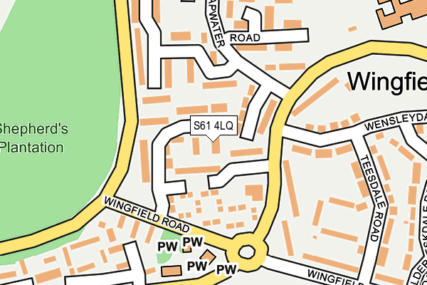 S61 4LQ map - OS OpenMap – Local (Ordnance Survey)