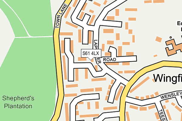 S61 4LX map - OS OpenMap – Local (Ordnance Survey)