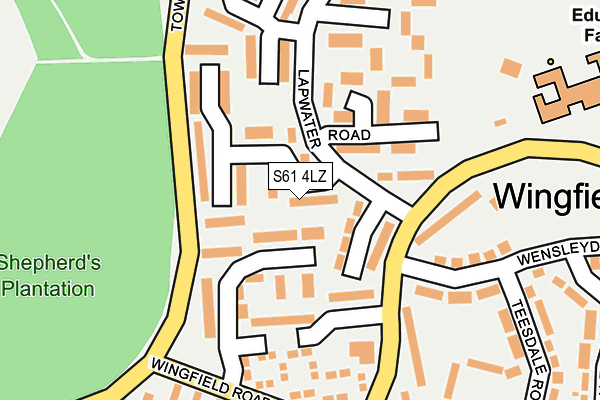 S61 4LZ map - OS OpenMap – Local (Ordnance Survey)