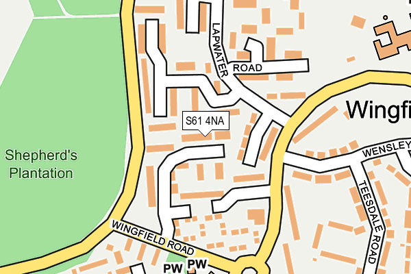 S61 4NA map - OS OpenMap – Local (Ordnance Survey)