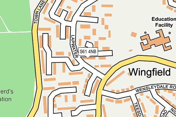 S61 4NB map - OS OpenMap – Local (Ordnance Survey)