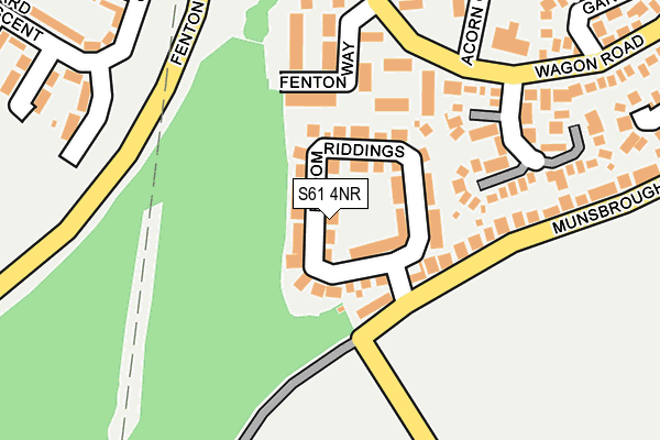 S61 4NR map - OS OpenMap – Local (Ordnance Survey)