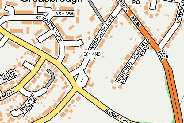 S61 4NS map - OS OpenMap – Local (Ordnance Survey)