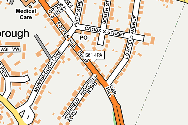 S61 4PA map - OS OpenMap – Local (Ordnance Survey)