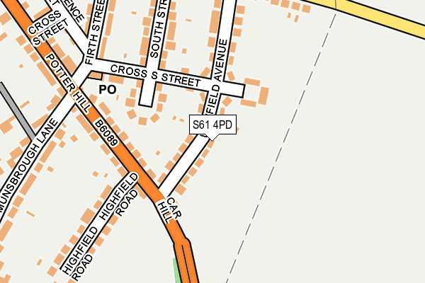 S61 4PD map - OS OpenMap – Local (Ordnance Survey)