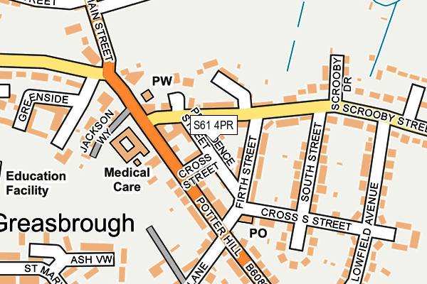S61 4PR map - OS OpenMap – Local (Ordnance Survey)