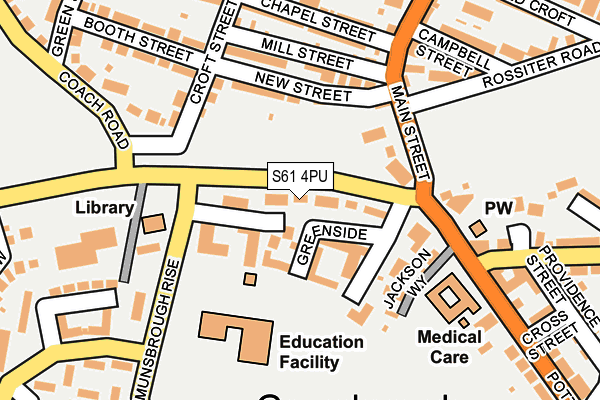 S61 4PU map - OS OpenMap – Local (Ordnance Survey)