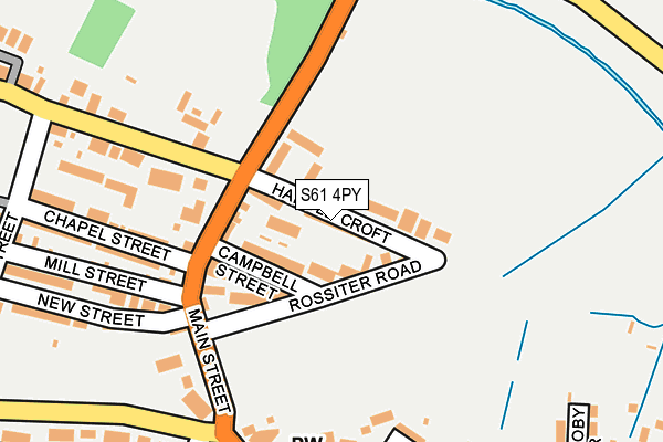 S61 4PY map - OS OpenMap – Local (Ordnance Survey)