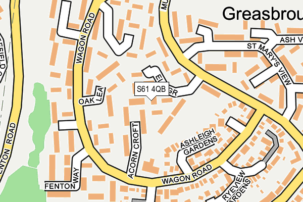 S61 4QB map - OS OpenMap – Local (Ordnance Survey)