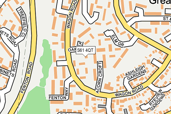 S61 4QT map - OS OpenMap – Local (Ordnance Survey)