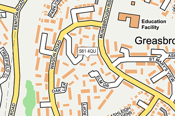 S61 4QU map - OS OpenMap – Local (Ordnance Survey)