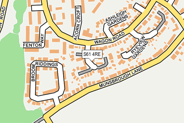 S61 4RE map - OS OpenMap – Local (Ordnance Survey)