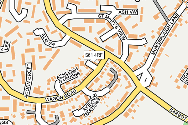 S61 4RF map - OS OpenMap – Local (Ordnance Survey)