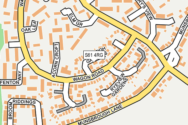 S61 4RG map - OS OpenMap – Local (Ordnance Survey)