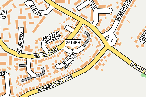 S61 4RH map - OS OpenMap – Local (Ordnance Survey)