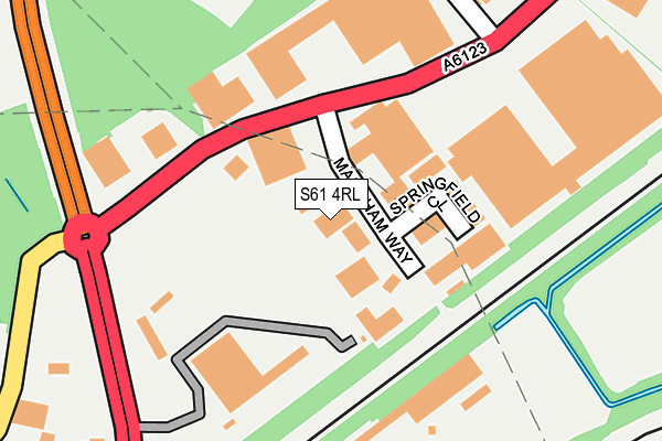 S61 4RL map - OS OpenMap – Local (Ordnance Survey)