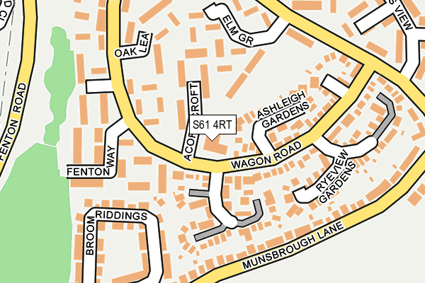 S61 4RT map - OS OpenMap – Local (Ordnance Survey)