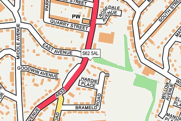S62 5AL map - OS OpenMap – Local (Ordnance Survey)