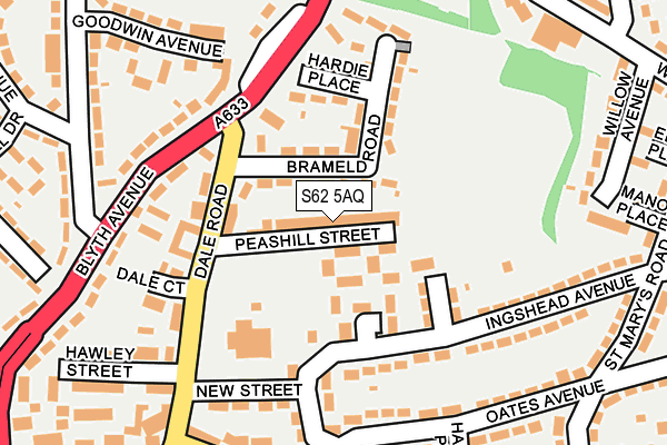 S62 5AQ map - OS OpenMap – Local (Ordnance Survey)