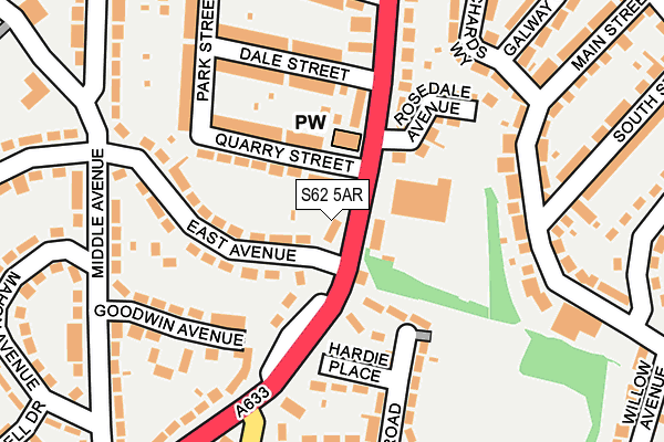 S62 5AR map - OS OpenMap – Local (Ordnance Survey)