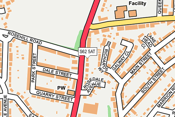 S62 5AT map - OS OpenMap – Local (Ordnance Survey)