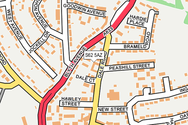S62 5AZ map - OS OpenMap – Local (Ordnance Survey)