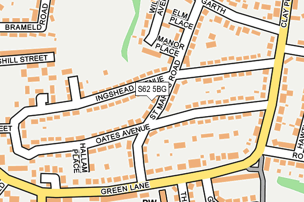 S62 5BG map - OS OpenMap – Local (Ordnance Survey)