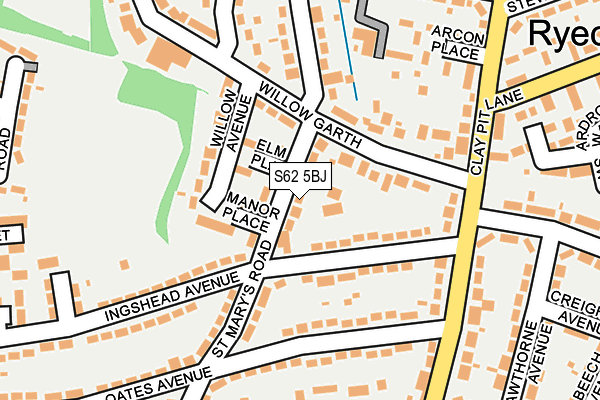 S62 5BJ map - OS OpenMap – Local (Ordnance Survey)