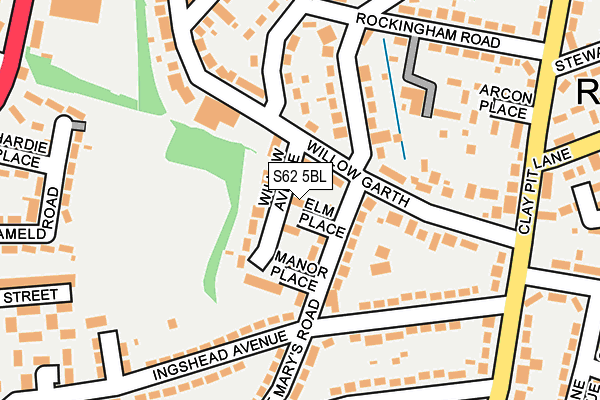 S62 5BL map - OS OpenMap – Local (Ordnance Survey)