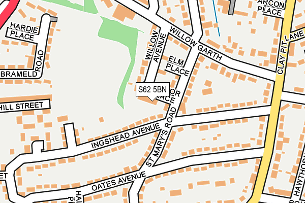 S62 5BN map - OS OpenMap – Local (Ordnance Survey)