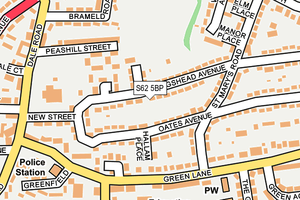 S62 5BP map - OS OpenMap – Local (Ordnance Survey)