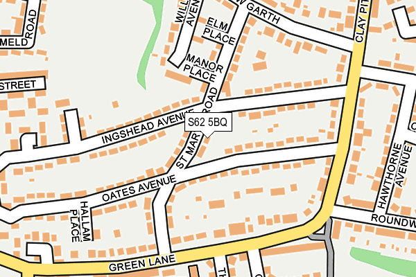 S62 5BQ map - OS OpenMap – Local (Ordnance Survey)