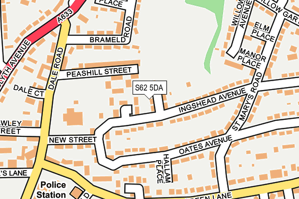 S62 5DA map - OS OpenMap – Local (Ordnance Survey)