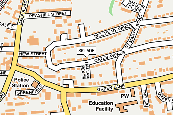 S62 5DE map - OS OpenMap – Local (Ordnance Survey)