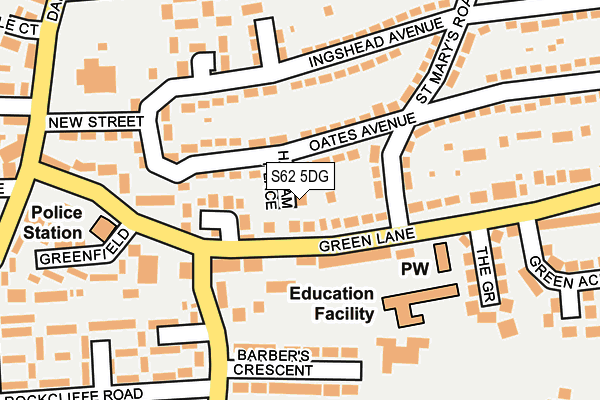 S62 5DG map - OS OpenMap – Local (Ordnance Survey)