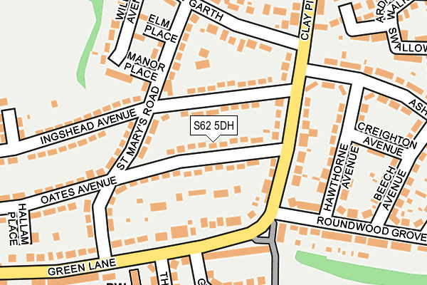S62 5DH map - OS OpenMap – Local (Ordnance Survey)