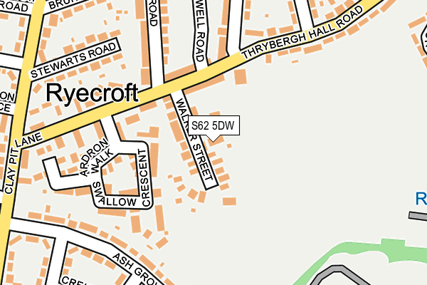 S62 5DW map - OS OpenMap – Local (Ordnance Survey)