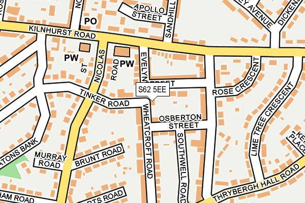 S62 5EE map - OS OpenMap – Local (Ordnance Survey)