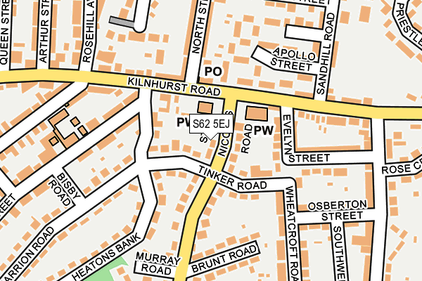 S62 5EJ map - OS OpenMap – Local (Ordnance Survey)