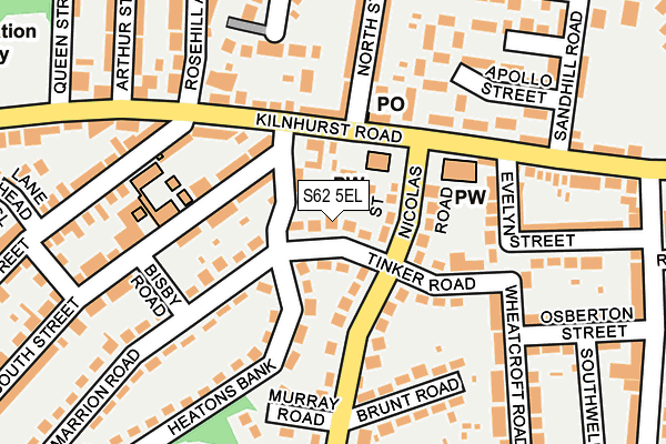 S62 5EL map - OS OpenMap – Local (Ordnance Survey)