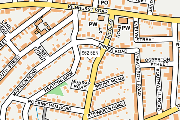 S62 5EN map - OS OpenMap – Local (Ordnance Survey)