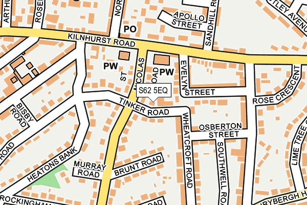 S62 5EQ map - OS OpenMap – Local (Ordnance Survey)
